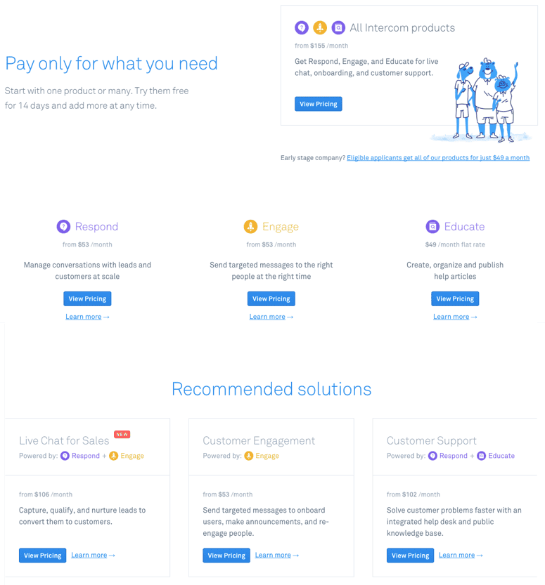 Intercom December2017 pricing